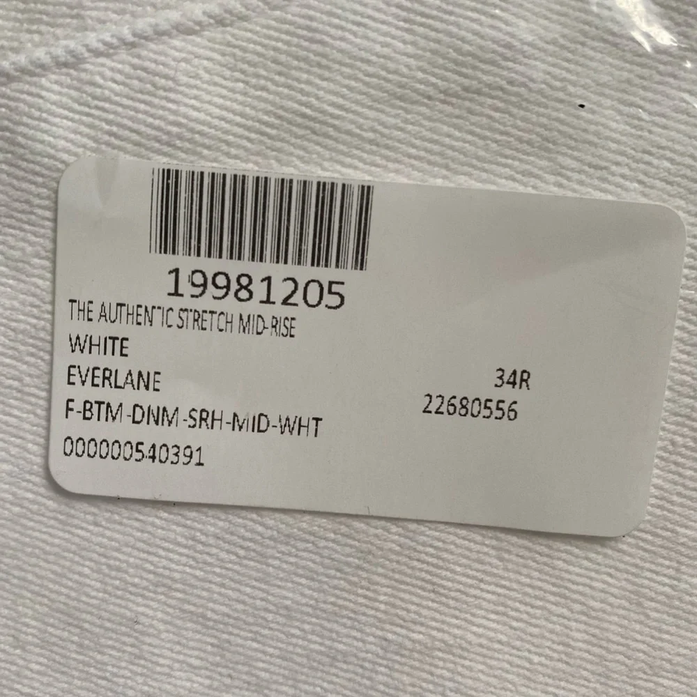 NEW Everlane The Authentic Stretch Skinny White Jeans